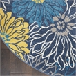 Nourison Passion 4' x Round Blue Fabric Contemporary Area Rug (4' Round)