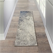 Nourison Passion 6' Runner Charcoal Ivory Fabric Modern Area Rug (6' Runner)