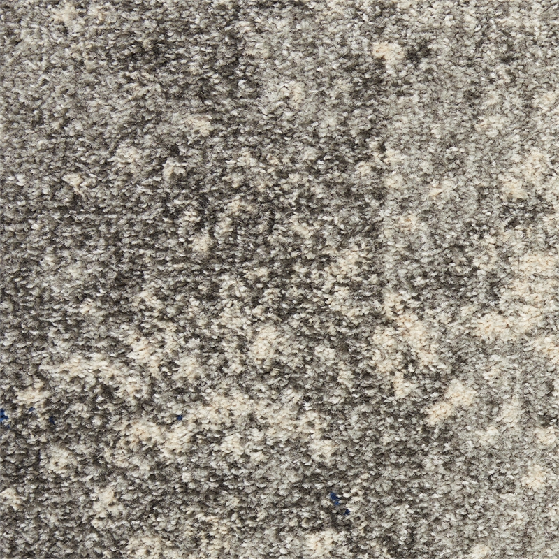 Nourison Passion 6' Runner Charcoal Ivory Fabric Modern Area Rug (6' Runner)
