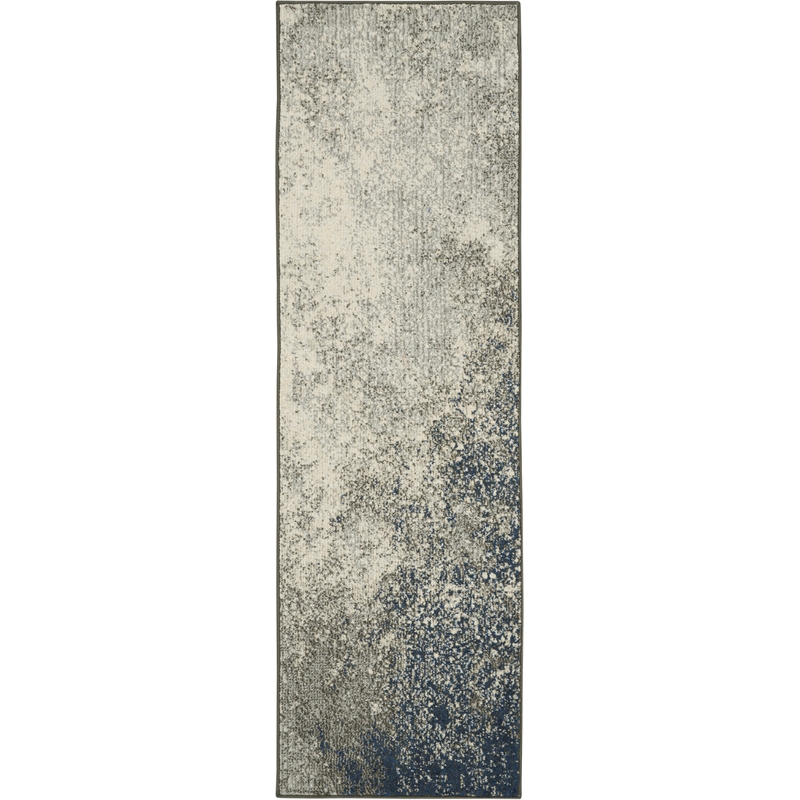 Nourison Passion 6' Runner Charcoal Ivory Fabric Modern Area Rug (6' Runner)