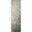 Nourison Passion 6' Runner Charcoal Ivory Fabric Modern Area Rug (6' Runner)