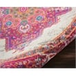Nourison Passion 4' x Round Pink and White Fabric Bohemian Area Rug (4' Round)
