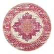 Nourison Passion 4' x Round Pink and White Fabric Bohemian Area Rug (4' Round)