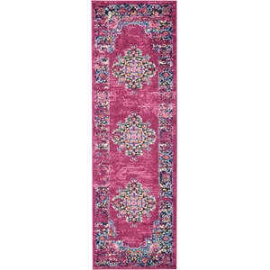 Nourison Passion 6' Runner Pink Fabric Bohemian Area Rug (6' Runner)