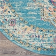Nourison Passion 4' x Round Ivory Light Blue Fabric Bohemian Area Rug (4' Round)