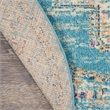 Nourison Passion 4' x Round Ivory Light Blue Fabric Bohemian Area Rug (4' Round)