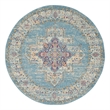 Nourison Passion 4' x Round Ivory Light Blue Fabric Bohemian Area Rug (4' Round)