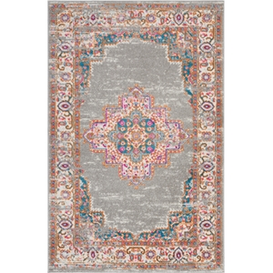 Nourison Passion 4' x 6' Gray Fabric Bohemian Area Rug (4' x 6')