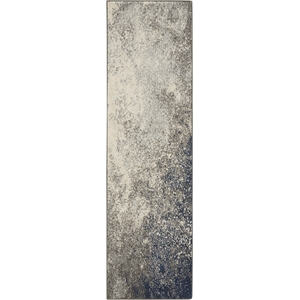 Nourison Passion 10' Runner Gray Fabric Modern Area Rug (10' Runner)