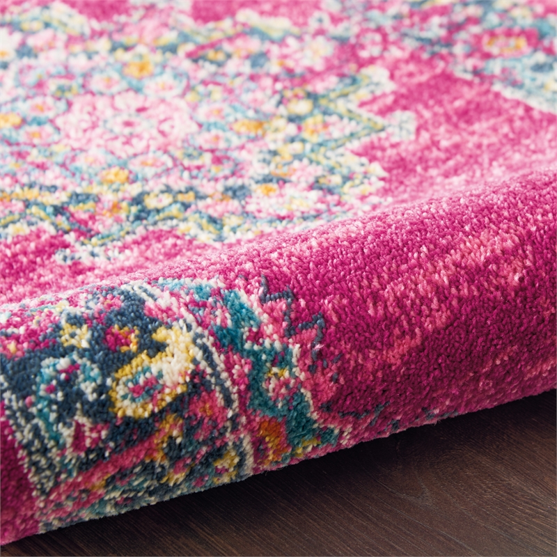 Nourison Passion 10' Runner Pink Fabric Bohemian Area Rug (10' Runner)