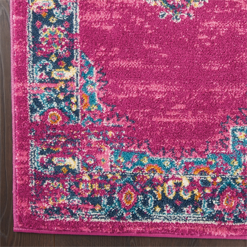 Nourison Passion 10' Runner Pink Fabric Bohemian Area Rug (10' Runner)