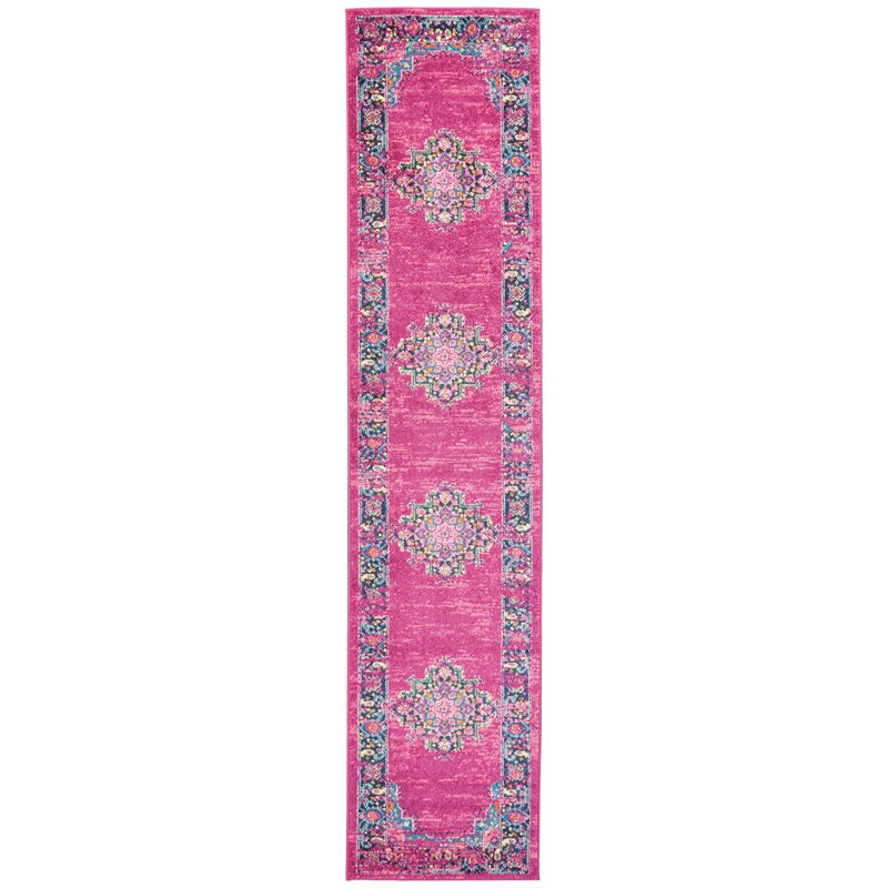 Nourison Passion 10' Runner Pink Fabric Bohemian Area Rug (10' Runner)