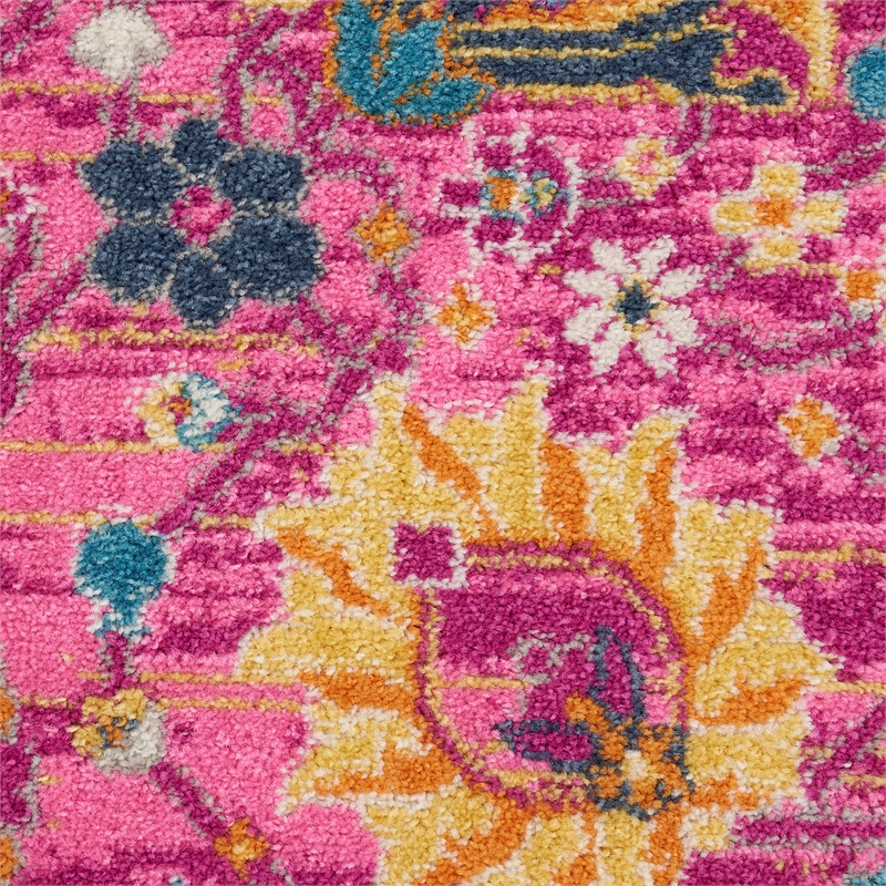 Nourison Passion 10' Runner Pink Fabric Bohemian Area Rug (10' Runner)