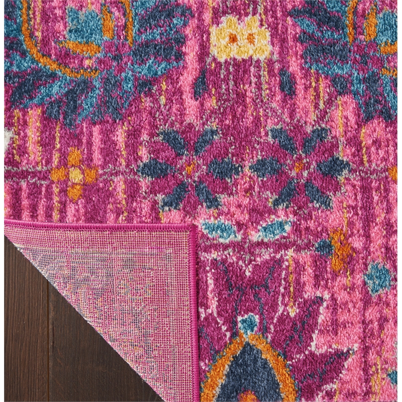 Nourison Passion 10' Runner Pink Fabric Bohemian Area Rug (10' Runner)