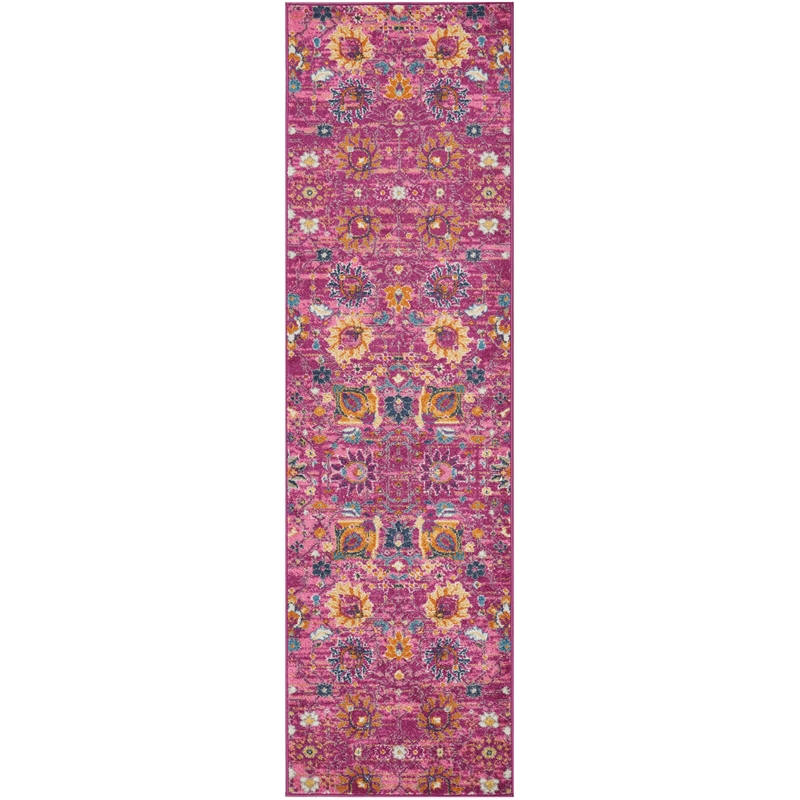 Nourison Passion 10' Runner Pink Fabric Bohemian Area Rug (10' Runner)