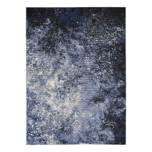 Nourison Passion 5' x 7' Light Blue Black Fabric Modern Area Rug (5' x 7')