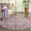 Nourison Passion 5' x Round Gray and Pink Fabric Bohemian Area Rug (5' Round)