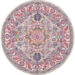 Nourison Passion 5' x Round Gray and Pink Fabric Bohemian Area Rug (5' Round)