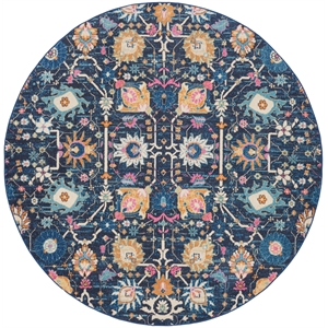 Nourison Passion 8' x Round Navy Fabric Bohemian Area Rug (8' Round)