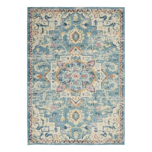 Nourison Passion 5'3&quot x 7'3&quot Ivory/Light Blue Bohemian Indoor Rug Polypropylene