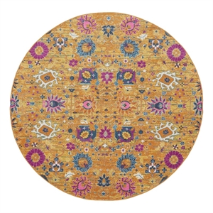 nourison passion 8' x round sunburst bohemian indoor rug