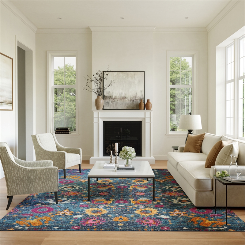Nourison Passion 9' x 12' Denim Fabric Bohemian Area Rug (9' x 12')