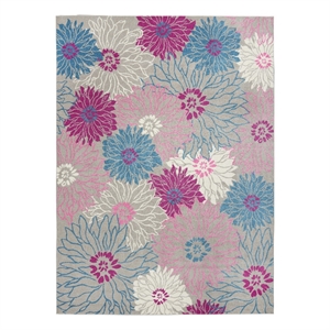 Nourison Passion 9' x 12' Pink and Gray Fabric Contemporary Area Rug (9' x 12')