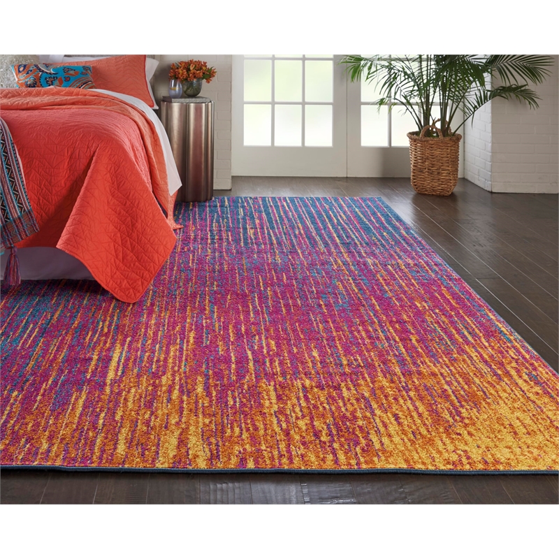 nourison passion 6'7&quot x 9'6&quot multicolor modern indoor rug