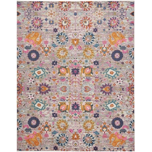 Nourison Passion 9' x 12' Pink and Silver Fabric Bohemian Area Rug (9' x 12')