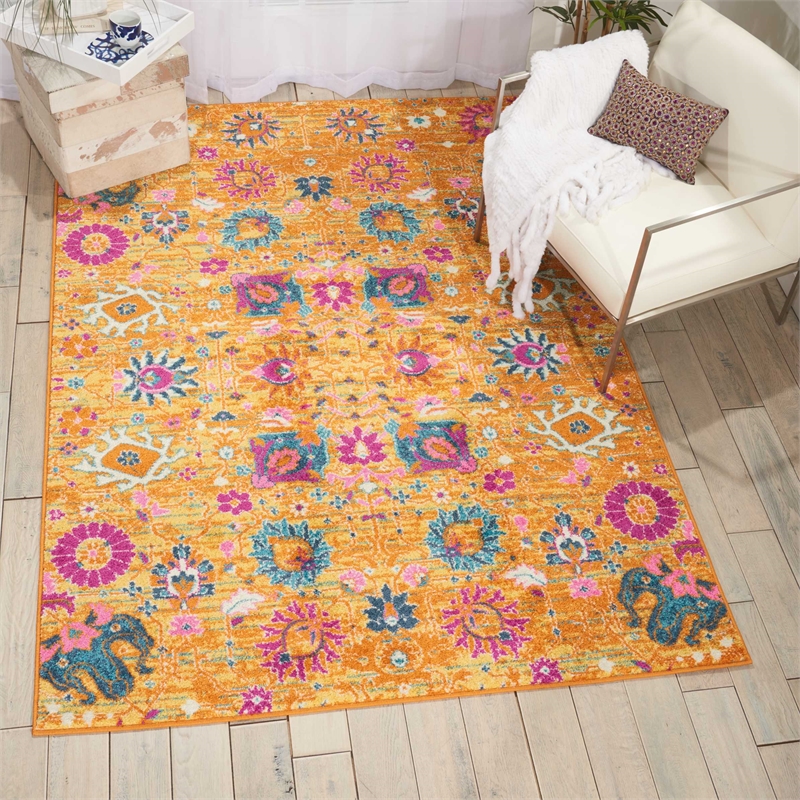 Nourison Passion 7' x 10' Orange Fabric Bohemian Area Rug (7' x 10')