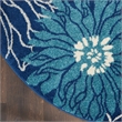 Nourison Passion 8' x Round Navy Ivory Fabric Contemporary Area Rug (8' Round)