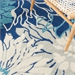 Nourison Passion 8' x Round Navy Ivory Fabric Contemporary Area Rug (8' Round)