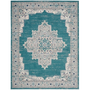 Nourison Passion 8' x 10' Turquoise Gray Fabric Bohemian Area Rug (8' x 10')