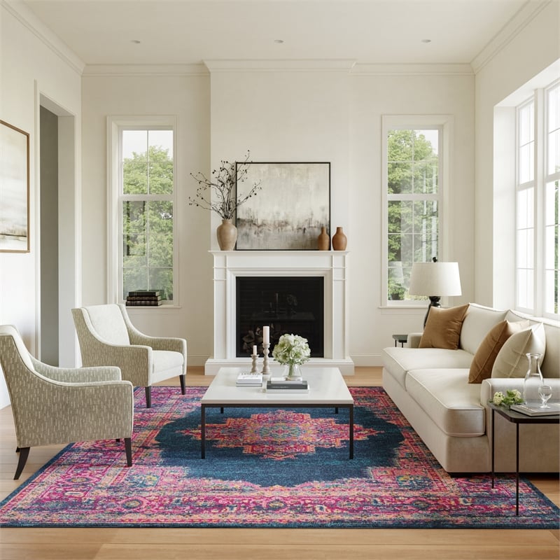 Nourison Passion 8' x 10' Blue Fabric Bohemian Area Rug (8' x 10')