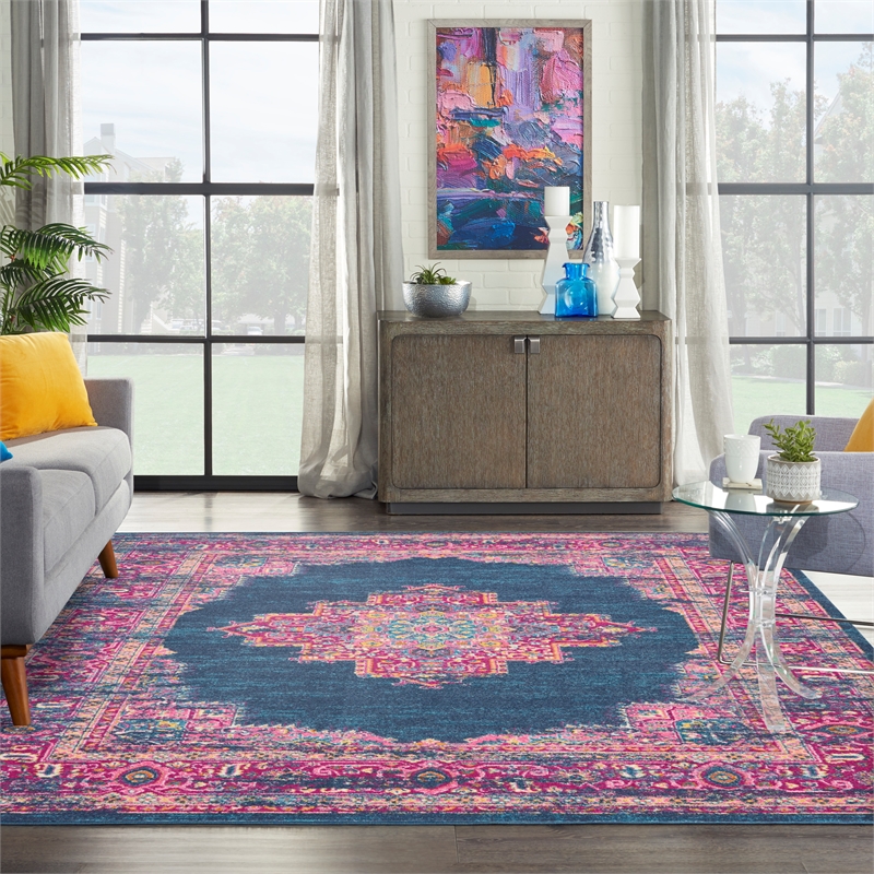 Nourison Passion 8' x 10' Blue Fabric Bohemian Area Rug (8' x 10')