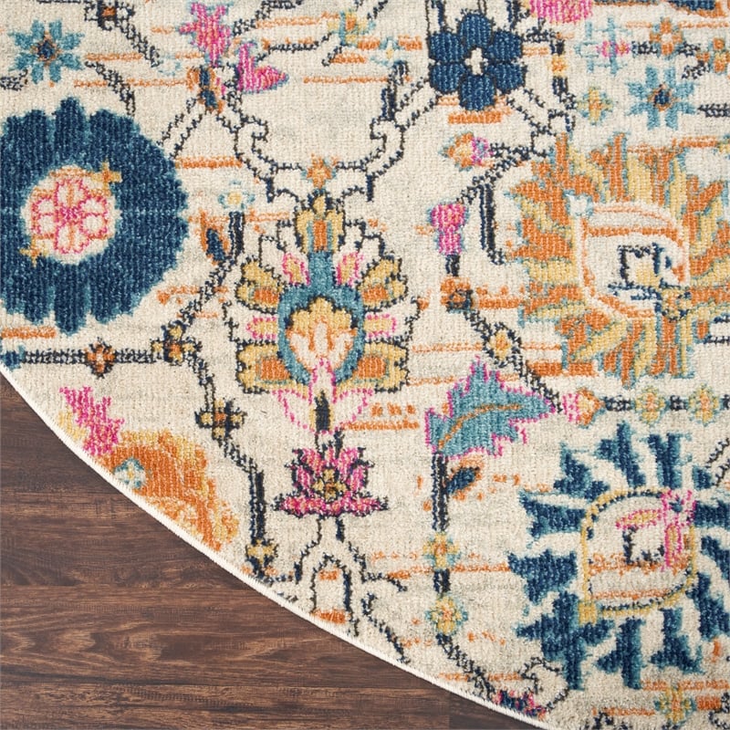 Nourison Passion 8' x Round Ivory Fabric Bohemian Area Rug (8' Round)