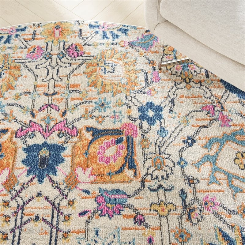 Nourison Passion 8' x Round Ivory Fabric Bohemian Area Rug (8' Round)