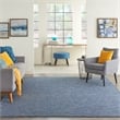 Nourison Positano 10' x 14' Navy Blue Fabric Modern Area Rug (10' x 14')