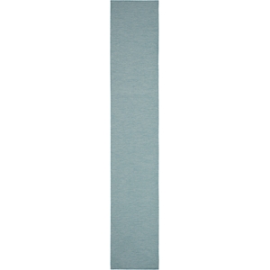 Nourison Positano 10' Runner Aqua Fabric Modern Area Rug (10' Runner)