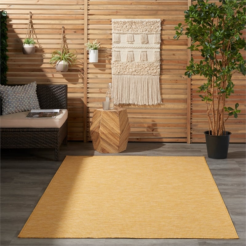 Nourison Positano 5' x 7' Yellow Fabric Modern Area Rug (5' x 7')