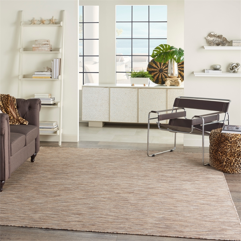Nourison Positano 6' x 9' Beige Fabric Modern Indoor/Outdoor Area Rug