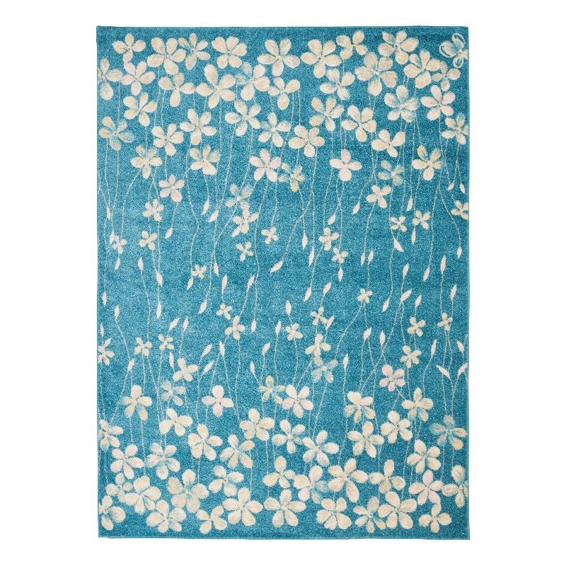 Nourison Tranquil 4' x 6' Turquoise Indoor Rug Polypropylene