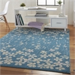 Nourison Tranquil 4' x 6' Turquoise Indoor Rug Polypropylene