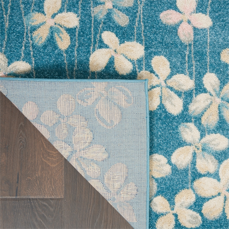 Nourison Tranquil 4' x 6' Turquoise Indoor Rug Polypropylene