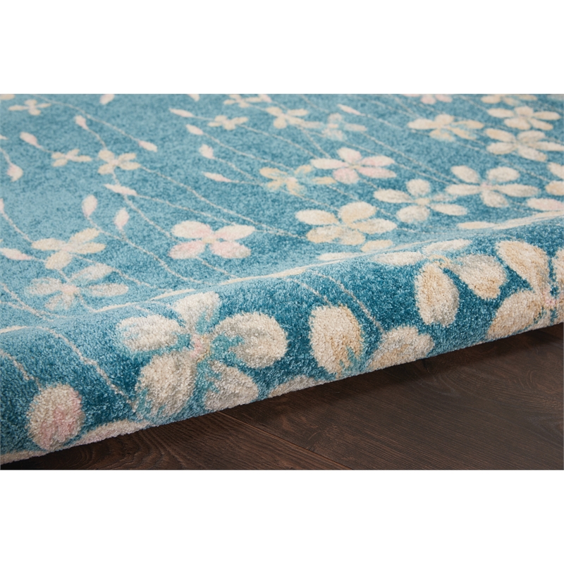 Nourison Tranquil 4' x 6' Turquoise Indoor Rug Polypropylene
