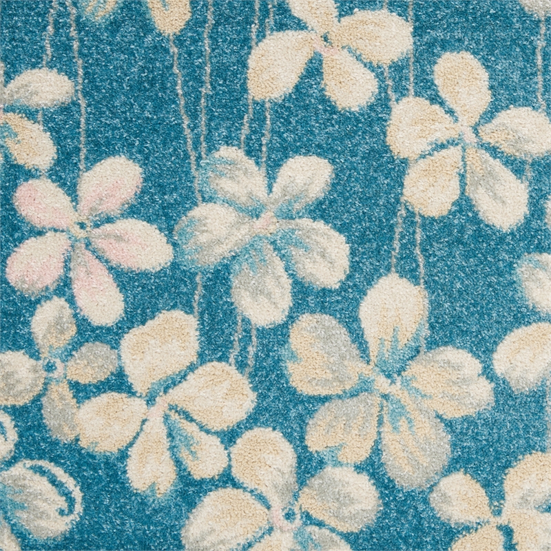Nourison Tranquil 4' x 6' Turquoise Indoor Rug Polypropylene