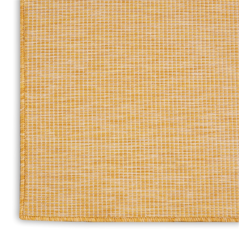 Nourison Positano 10' Runner Yellow Fabric Modern Area Rug (10' Runner)
