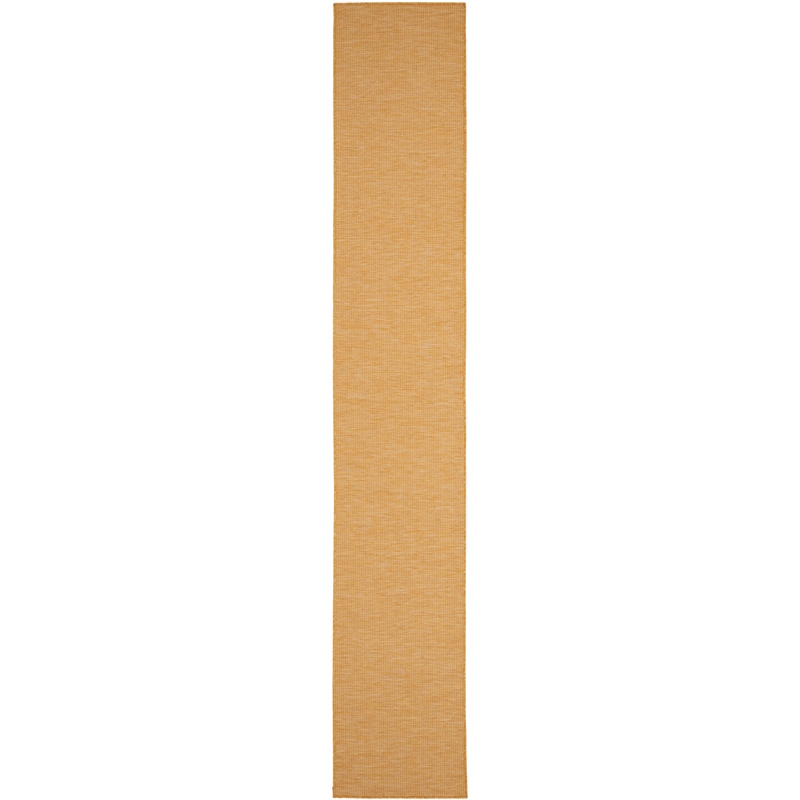 Nourison Positano 10' Runner Yellow Fabric Modern Area Rug (10' Runner)