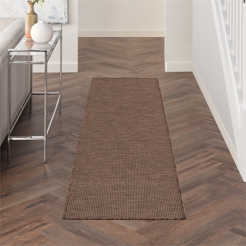 Nourison Positano 8' Runner Natural Fabric Modern Area Rug (8' Runner)