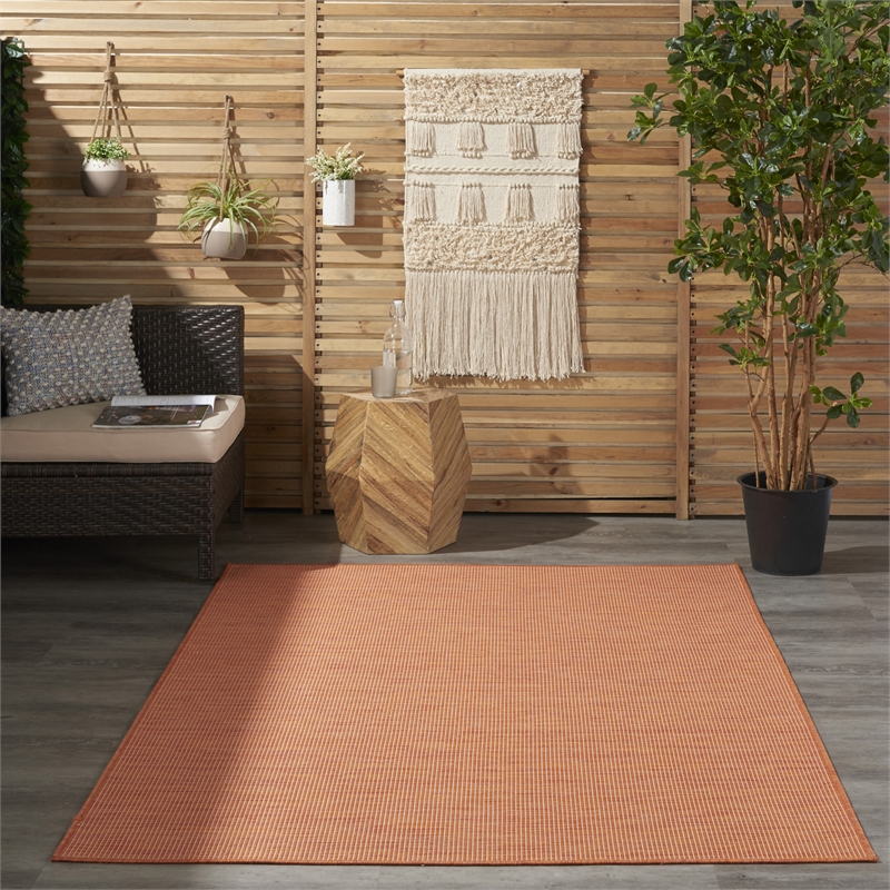 Nourison Positano 4' x 6' Terracotta Fabric Modern Area Rug (4' x 6')